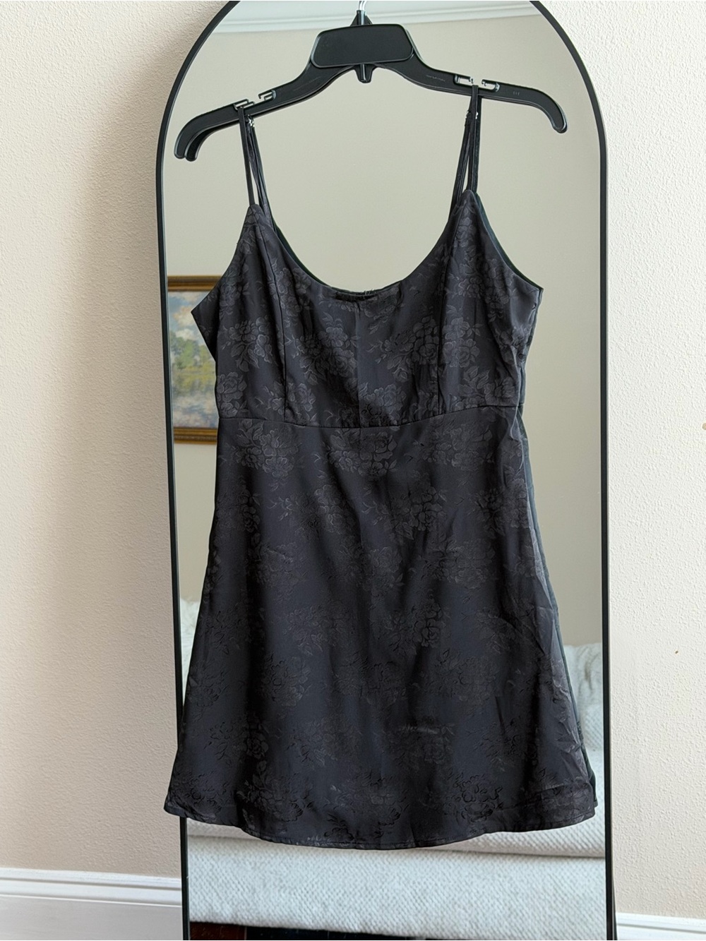 Wild Honey Black Floral Jacquard Mini Dress Size M